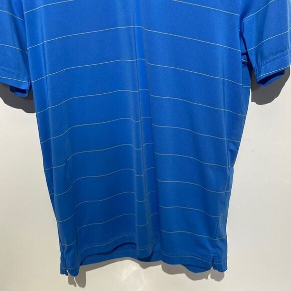 Under Armour Men's Striped Loose Fit Heat Gear Golf Blue Polo Shirt Small - Picture 2 of 8